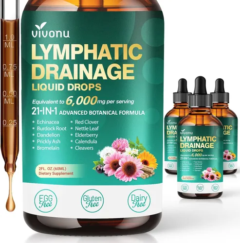 Miniatura 14 de Gotas de drenaje linfático 21 en 1 para liposomal, 6000 mg Suplemento de apoyo del sistema inmunológico y linfático para mujeres y hombres