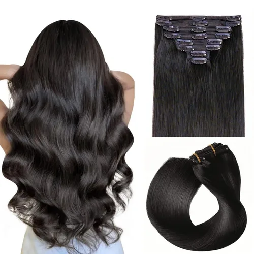 Miniatura 26 de 8Pcs Clip in Hair Extensions Real Human Hair, 140G 18 Inch Ash Blonde Mix Bleach Blonde 18P613