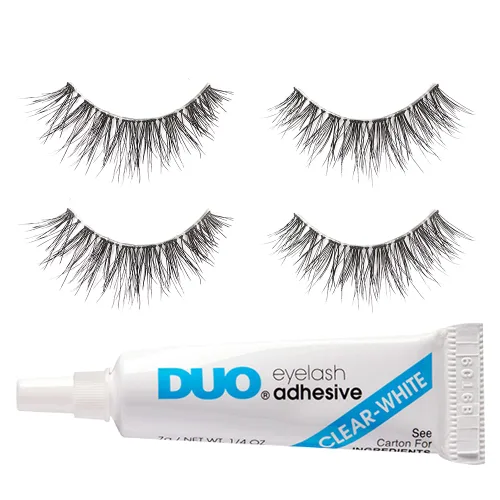 Miniatura 6 de Ardell Naked Lashes 425, 2 pares, con pegamento DUO Pipette de 0.04 oz (1 g) de color blanco transparente, volumen y longitud sutiles, 1 juego