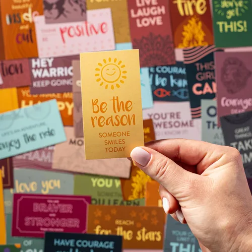 DIVERSEBEE Paquete de 60 tarjetas motivacionales surtidas, minitarjetas inspiradoras y de bondad, juego de tarjetas de aliento de gratitud con 60