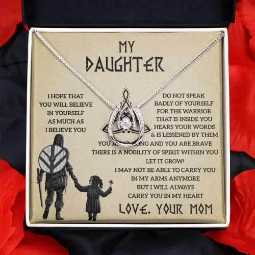 Miniatura 2 de Collar para hija, un amor eterno de mamá, regalo para hija de mamá, estilo vikingo atractivo, colgante vikingo, joyería vikinga para cumpleaños