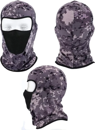 Miniatura 6 de Blulu Pasamontañas de 4 piezas, máscara de cara completa, para invierno, resistente al viento, pasamontañas, protección solar, transpirable