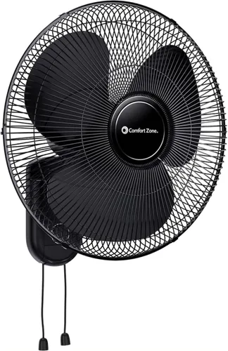 Miniatura 10 de Comfort Zone Ventilador de montaje en pared de 16 pulgadas con control remoto, funcionamiento silencioso de 3 velocidades, temporizador, inclinación
