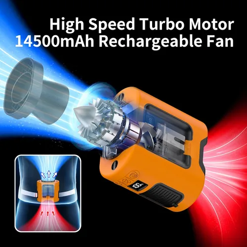 Miniatura 2 de Socool Ventilador de cintura portátil de 10000 mAh con clip en ventiladores personales recargables, ventilador de camisa de cinturón portátil
