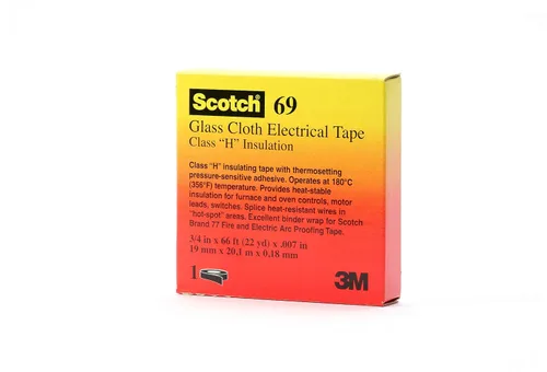 Miniatura 2 de 3M Cinta Eléctrica de Paño de Vidrio 69, 1/2 pulgada x 36 yardas, blanca
