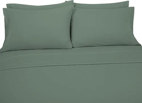 Miniatura 51 de ROYALE LINENS Juego de sábanas Cal King de 4 piezas, ropa de cama de microfibra suave cepillada de 1800 hilos, 1 sábana bajera, 1 sábana encimera, 2
