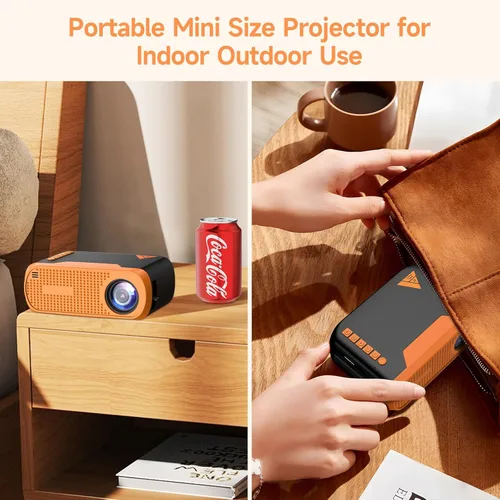 Miniatura 7 de Mini proyector de video con WiFi Bluetooth, proyector de película portátil nativo 1080P, compatible con smartphone, TV Stick, PS5, laptop HDMI USB