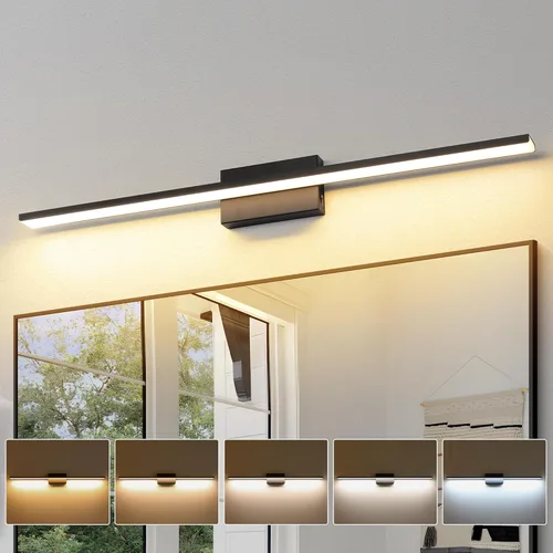 Miniatura 14 de JUSHENG Luces de Tocador Negras para Baño 5CCT Regulables Accesorios de Luces de Tocador para Baño Luz LED de Tocador Barra de Luz de Tocador 24