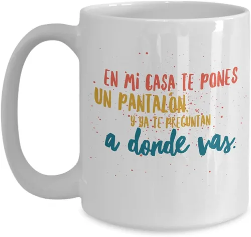 Taza de Cafe Mi Casa Vaso, taza de téa divertidas, tazas personalizadas, café inspiradoras, taza con mensajes positivos. Blanco