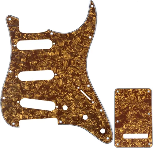 Miniatura 9 de Juego de carcasa para guitarra eléctrica Musiclily SSS 11 agujeros Stratocaster para Fender, hecho en México/EE. UU., crema (1Ply Cream)
