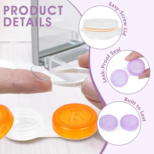 Miniatura 3 de Phyyixixs 36 Pack Estuches para Lentes de Contacto al Por Mayor, Estuche Transparente y Bonito para Lentes de Contacto para el Hogar y Viaje, 6