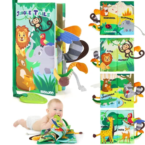 BBWOO Libro Blandito para Bebé - Juguete para Bebé - Regalo de Ducha para Niños Recién Nacidos Niñas - Juguete para Tiempo de Barriga para Lactantes