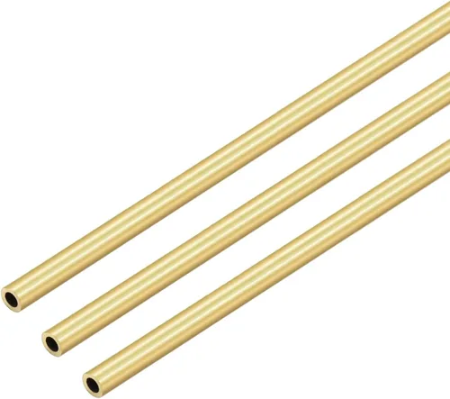 Tubo redondo de latón, 0.197 in de diámetro exterior de 0.039 in de grosor de pared de 11.811 in de longitud, tubo recto sin costuras de metal para