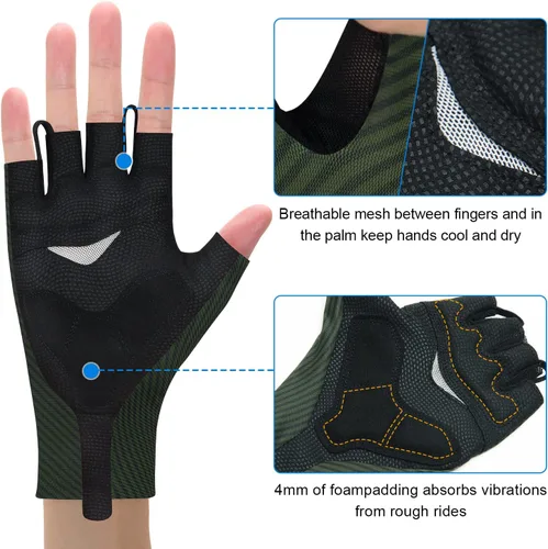 Miniatura 2 de Souke Sports Guantes de ciclismo para bicicleta de carretera, ligeros, acolchados, guantes de medio dedo, para ciclismo, ciclismo, transpirables