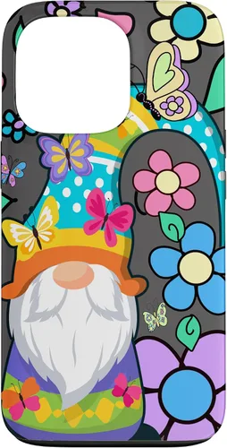 Miniatura 10 de Floral Daisy Flower Pattern with Butterflies Funny Gnome Case for iPhone 17
