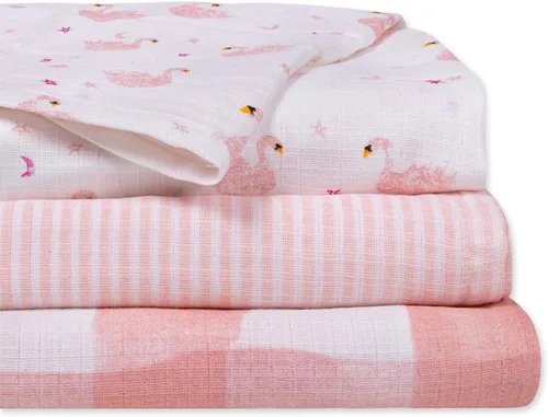 Miniatura 15 de Burt's Bees Baby - Mantas de muselina de algodón para bebé, paquete de 3, multiusos, ligeras y transpirables, 100% algodón orgánico estrellas
