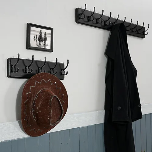 Miniatura 3 de WEBI Perchero para montar en la pared, gancho para colgar abrigos en la pared, 16" de agujero a agujero, ganchos para colgar en la pared, perchero