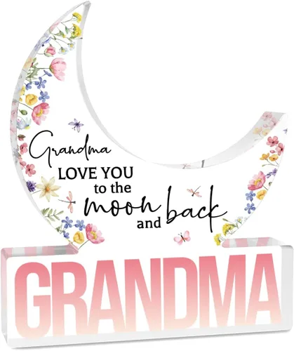 Miniatura 39 de Regalos para Abuela, Regalos para Abuela de los Nietos, Decoraciones de Luna Acrílica 5.0 x 4.0 pulgadas, Día de las Madres, Navidad, Regalos