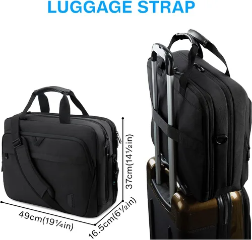 Miniatura 7 de BAGSMART Bolsa para laptop, maletín de 15.6 pulgadas para hombres, bolsa de computadora con cerradura para trabajo, bolsa de hombro estilo bandolera