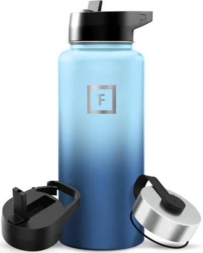 Miniatura 68 de IRON °FLASK Frasco de hidratación para acampar y senderismo con pajilla, botella de agua deportiva de acero inoxidable con aislamiento de boca
