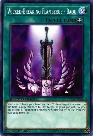Yu-Gi-Oh! - Wicked-Breaking Flamberge - Baou - SBLS-EN041 - Común - 1ª Edición - Barajas de Duelo de Velocidad - Arena of Lost Souls