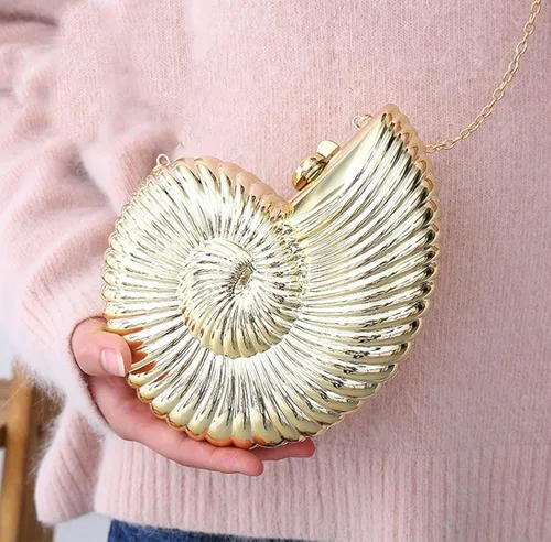 Miniatura 4 de QZUnique Conch - Bolso bandolera con correa de cadena para mujer, de acrílico