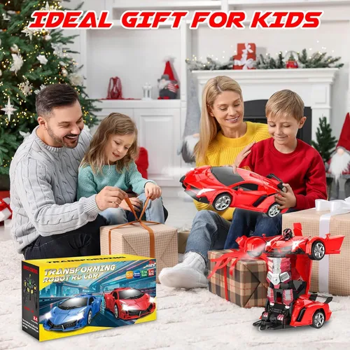 Miniatura 7 de Chridark Juguetes de Coche a Control Remoto - Coches RC Transformables para Niños, Juguetes de Coche Robot Transformable, Regalo de Juguetes