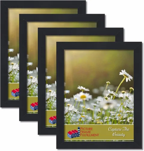 Miniatura 7 de Pictureframefactoryoutlet set de 4 portarretratos de 8" por 10" de acabado suave, 1.25" de ancho, negro