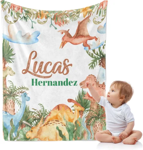 Miniatura 22 de J&SBGFT Manta de bebé personalizada para niños, personalizada con nombre, manta de recepción para niños pequeños, niños, cuna, cochecito, decoración