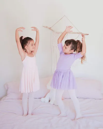Miniatura 6 de Stelle - Vestido de bailarina para niña, con leotardo, estilo canesú, para gimnasia o ballet (para niñas pequeñas y grandes)