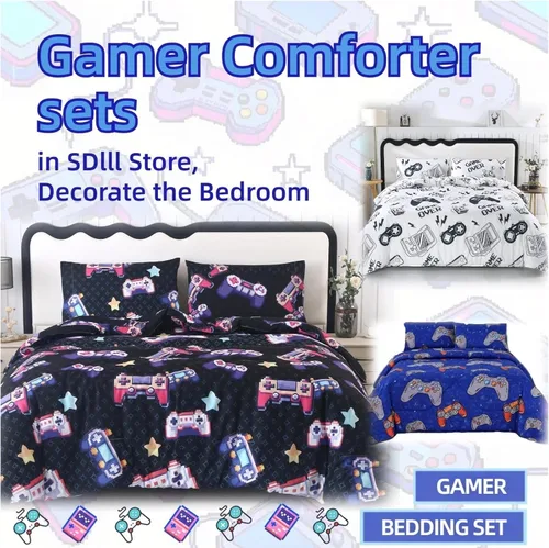Miniatura 5 de SDIII Sábanas bajeras con bolsillos profundos para jugadores de microfibra suave color blanco, incluye 2 fundas de almohada, juego de sábanas