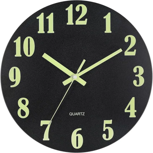 Miniatura 36 de HZDHCLH Reloj de pared de cuarzo moderno, funciona con pilas, 12 pulgadas, silencioso, sin tictac, números 3D, reloj redondo para pared, reloj