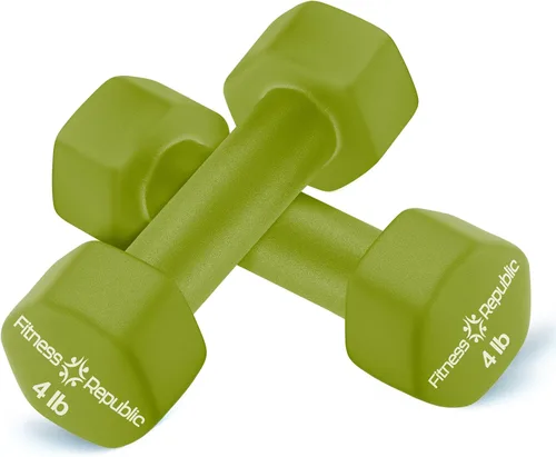 Miniatura 8 de Fitness Republic Juego de 2 mancuernas de neopreno, antideslizantes, forma hexagonal, pesas libres para tonificación muscular y fortalecimiento