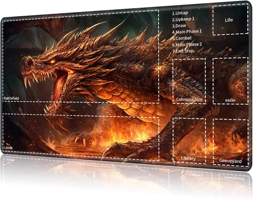 Tapete de juego para MTG Card Playmat con zona, tapete de juego para MTG TCG de 24 x 14 pulgadas, tapete de juego antideslizante para tablero de