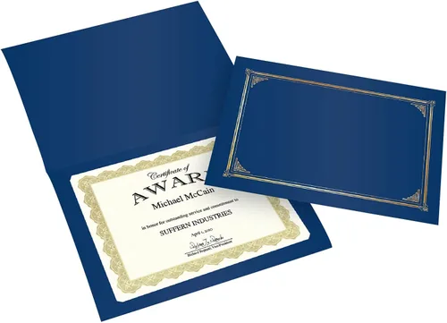 Miniatura 2 de Classic Linen - Fundas para certificadodocumento, 12.5 x 9.75 pulgadas, azul marino (paquete de 6)