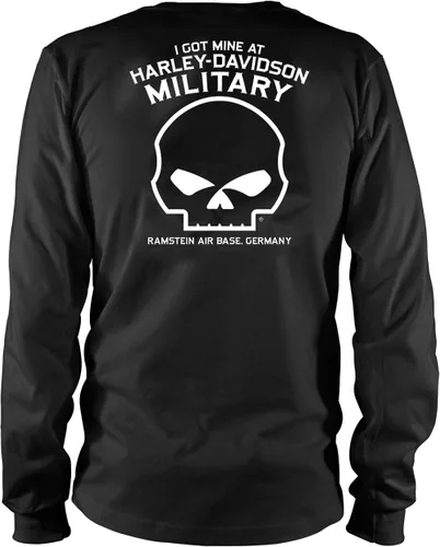 Miniatura 2 de Harley-Davidson Military - Camiseta negra de manga larga para hombre, diseño Ramstein AB Villain, Negro, talla única