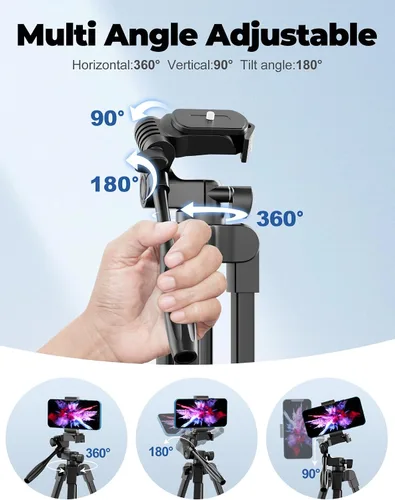 Miniatura 5 de EMART Soporte de trípode para teléfono de 61 pulgadas con cuello de ganso flexible, trípode portátil para iPhone y cámara, soporte aéreo