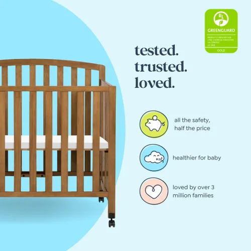 Miniatura 4 de DaVinci Dylan Cuna portátil 3 en 1 para bebé con ruedas - Conversión a cama para niños pequeños y sofá cama - Perfecta para espacios pequeños