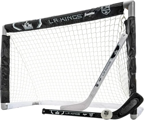 Miniatura 4 de Franklin Sports NHL - Juego de mini hockey para niños, portería de hockey sobre rodilla, pelota + 2 palos, juego de juguetes para interiores