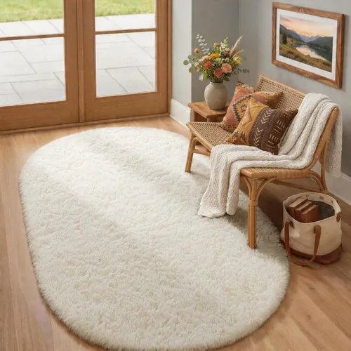 Miniatura 45 de Ophanie Alfombra Verde de Césped, Alfombras de Área para Dormitorio, Alfombra Shag Esponjosa de 4x6 pies, Suave Peluda Afelpada Linda para Niños 7