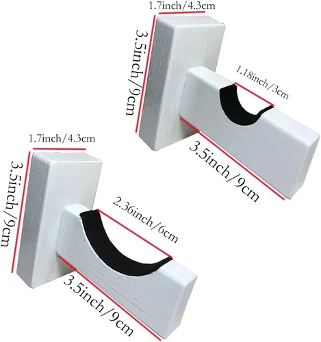 Miniatura 4 de Soporte de pared para bate de béisbol, soporte de madera maciza con tornillos ocultos para sóftbol y béisbol Blanco