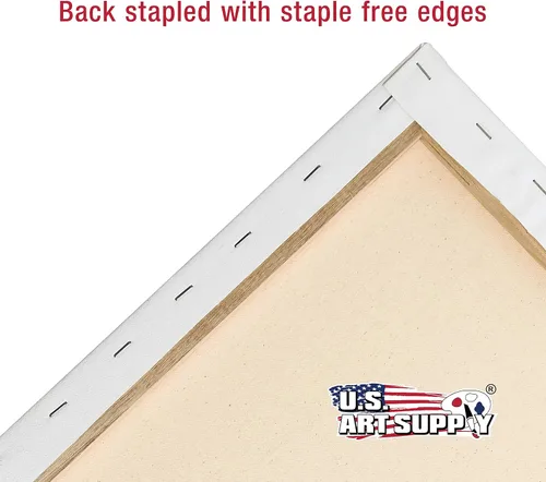 Miniatura 6 de U.S. Art Supply Lienzos estirados de 8 x 24 pulgadas para pintar, imprimado triple de 12 onzas, paquete de 6 unidades, perfil blanco en blanco