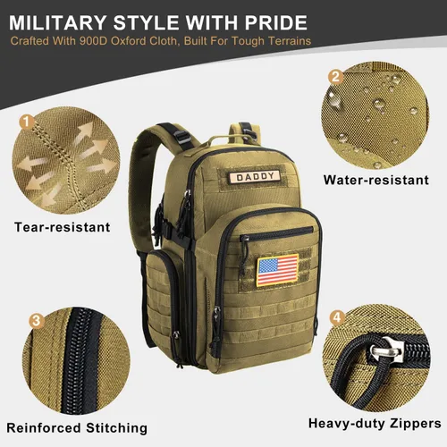 Miniatura 3 de MIRACOL Bolsa de pañales para bebé para papá: poliéster 900D de grado militar con más de 16 bolsillos múltiples para papá activo - 40L XL capacidad
