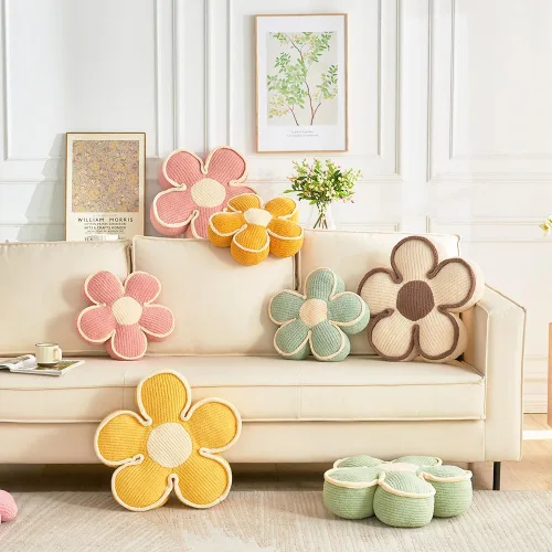 Miniatura 2 de XIAIJIA 3 PCs Cojines con Forma de Flores Cojín con Forma de Flores Cojín Decorativo de Margarita para Cama Lindas Almohadas Decorativas 3 piezas-3