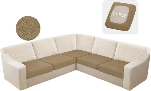Miniatura 62 de HDCAXKJ - Fundas impermeables para cojín de sofá modular, fundas elásticas para cojín de sofá de esquina, fundas protectoras de muebles de jacquard