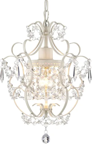 Miniatura 16 de Candelabro pequeño para dormitorio, candelabro cromado 90% preensamblado, mini candelabro de cristal acrílico, 1 lámpara colgante para dormitorio
