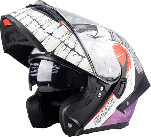 Miniatura 9 de Modular Motorcycle Helmet, Flip Up Full Face Helmet with Dual Visor & Smoked Sunshield, DOT Approved Street Bike Helmet for Men & Women, Quick