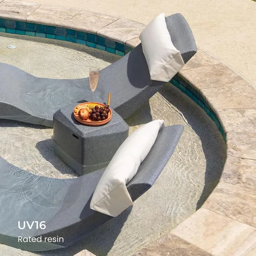 Miniatura 5 de Aqua Outdoors - Mesa auxiliar pequeña para piscinas interiores, estante solar y superficies de patio, diseñada para estantes poco profundos de hasta