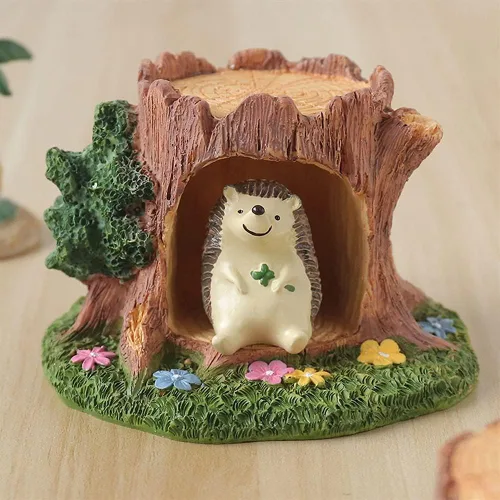Miniatura 5 de Escultura de estatua de feng shui chino, decoración creativa de escritorio, linda flor de conejo, suculenta, maceta, decoración del hogar