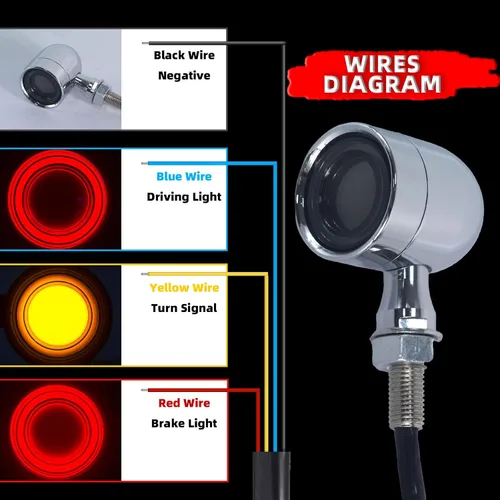 Miniatura 4 de FATECIM 2X Luces Traseras LED para Motocicleta, Señales de Giro, Luces de Marcha, Luz de Freno, Señal de Giro Trasera, Indicador de Señal de Giro